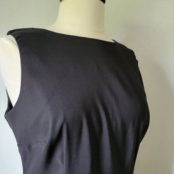 WORN ONCE AGB BLACK SABRINA NECK SHIFT DRESS AUDREY HEPBURN STYLE SZ 12 / L - Picture 12 of 15